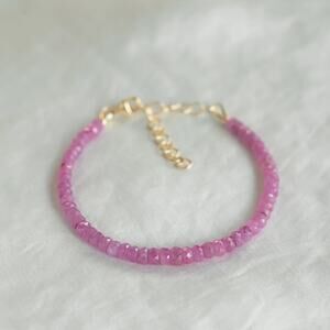 NEW Earthly Abundance Pink Sapphire Bracelet 14K Gold Filled Clasp